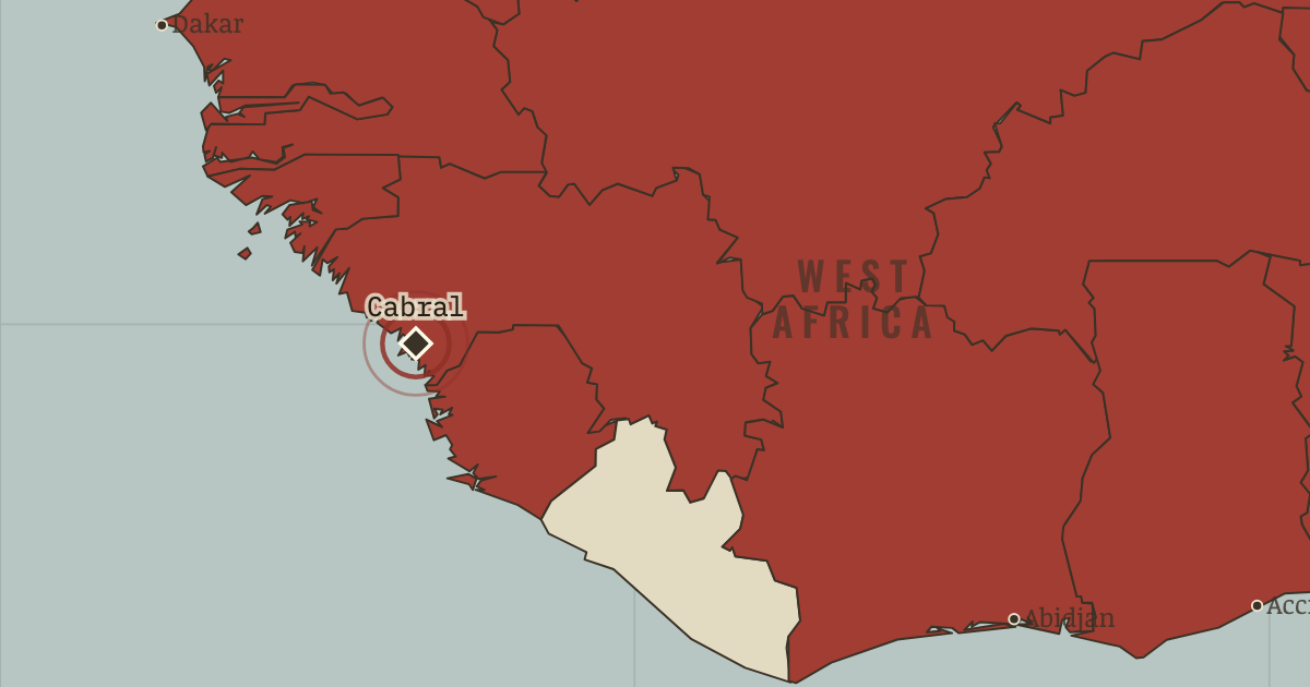 Map showing Amílcar Cabral — The Decolonization of Africa, 1945–1994