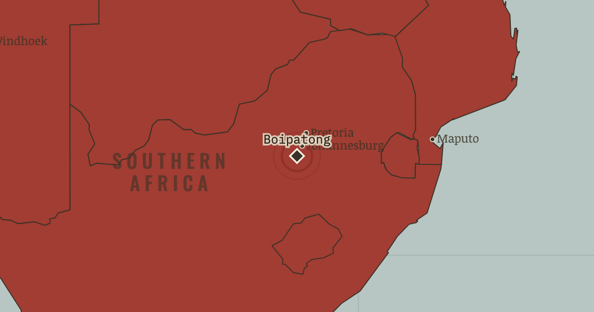 Map showing Boipatong — The Decolonization of Africa, 1945–1994