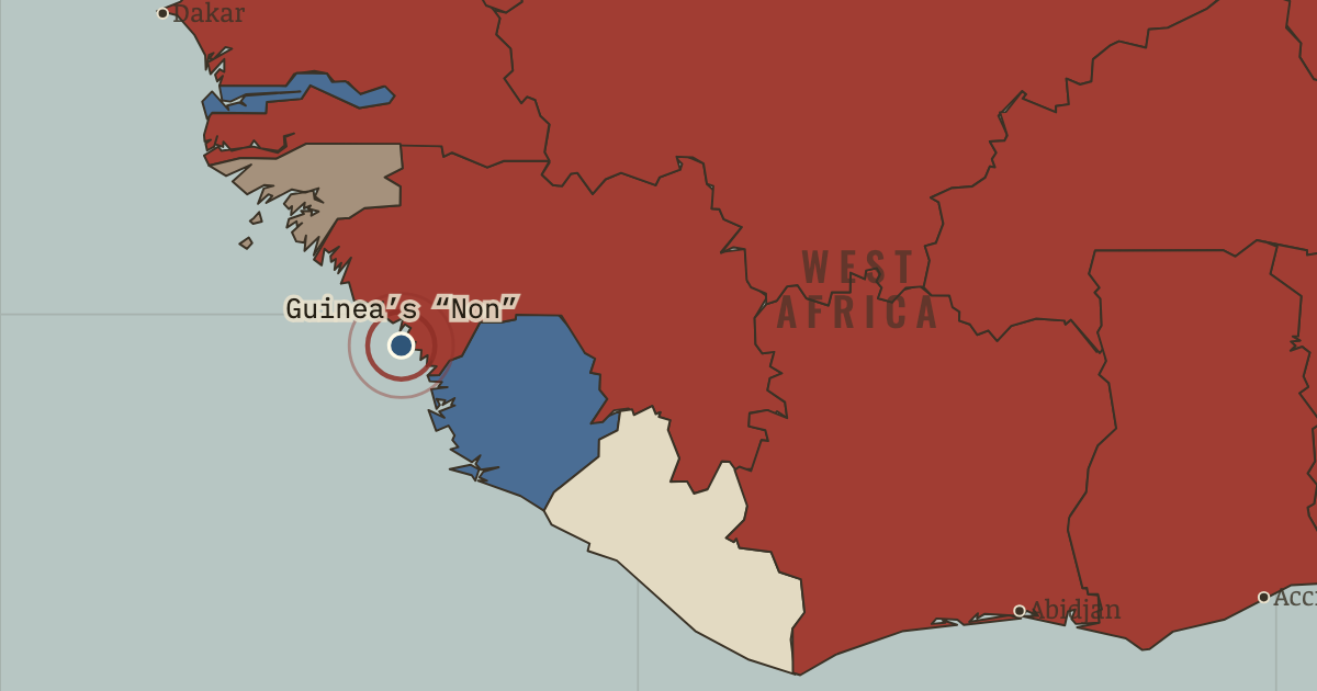 Map showing Conakry — Guinea says “Non” — The Decolonization of Africa, 1945–1994