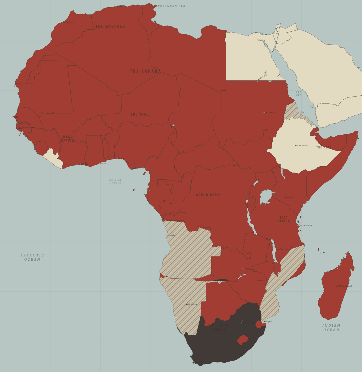 Map of Africa in APR 1980: Zimbabwe — a settler state ends