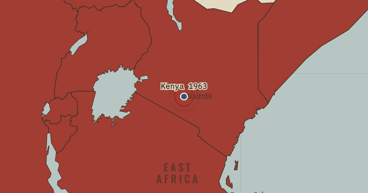 Map showing Nairobi — Uhuru — The Decolonization of Africa, 1945–1994