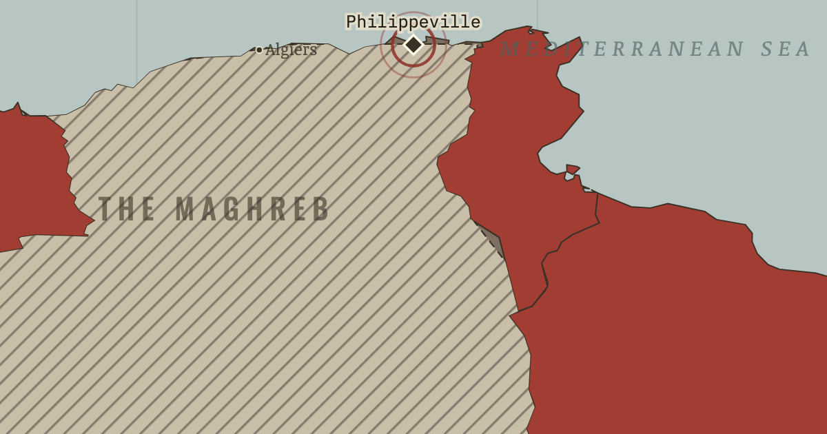 Map showing Philippeville — The Decolonization of Africa, 1945–1994
