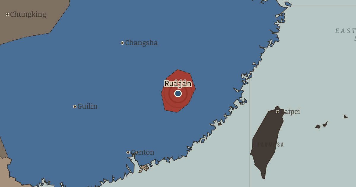 Map showing The Chinese Soviet Republic — China in Revolution, 1911–1949