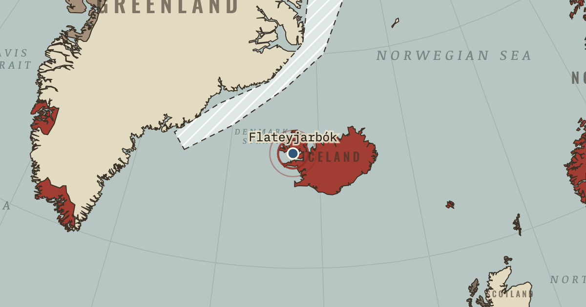 Map showing Flateyjarbók (1387–94), turning point in Climate and Innovation: The Norse and the Aztecs, c. 790–1521