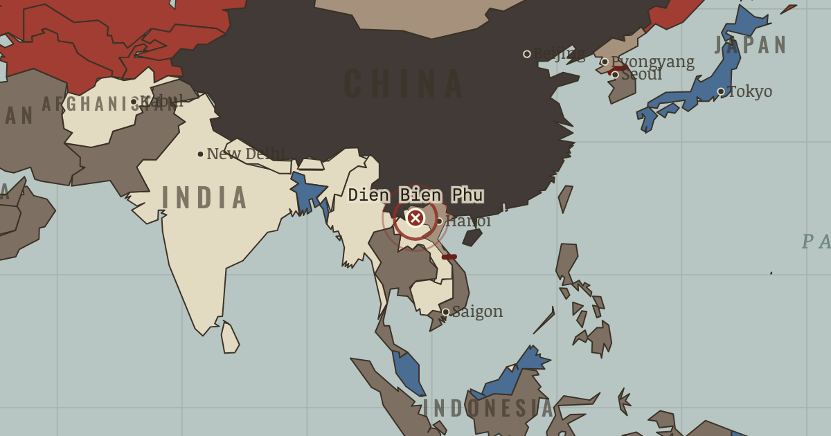Map showing Dien Bien Phu — The Cold War, 1945–1991