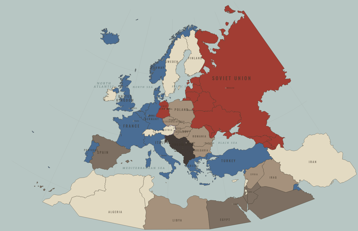 Map of the Europe — the Central Front in DEC 1979: The frozen decade