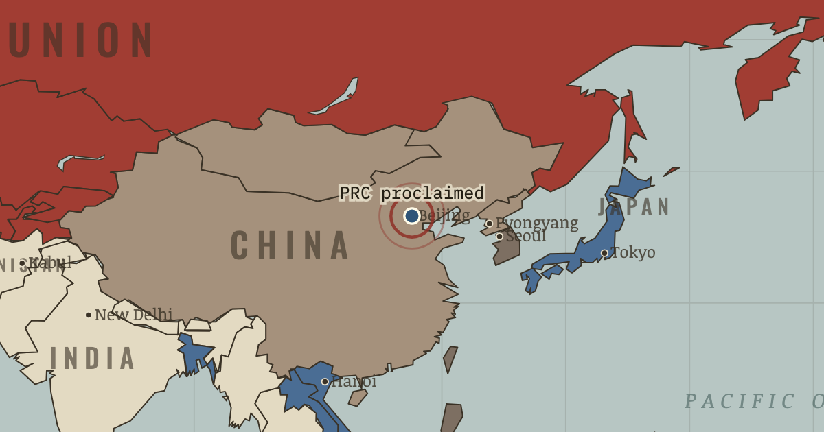 Map showing Proclamation of the People’s Republic — The Cold War, 1945–1991