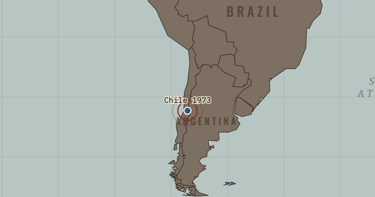 Map showing The coup in Chile — The Cold War, 1945–1991