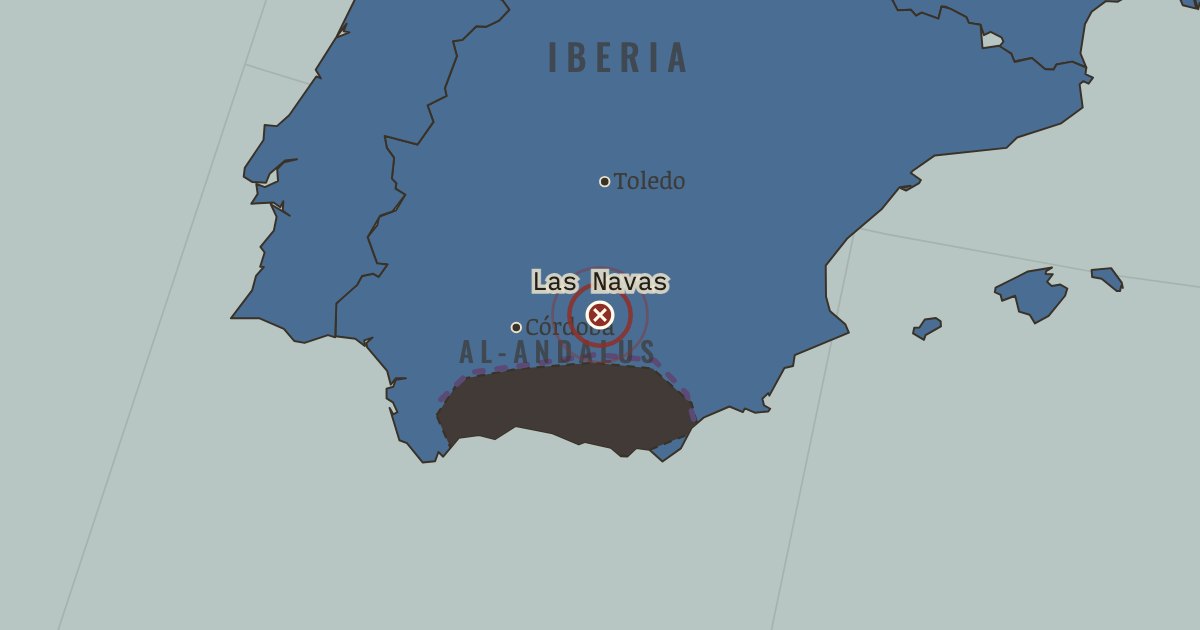 Map showing Las Navas de Tolosa — The Crusades, 1095–1291