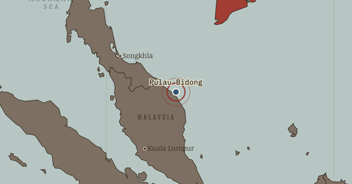 Map showing Pulau Bidong refugee camp (1978–91), turning point in Uprooted: Refugees in Europe 1945–1960 and Indochina 1975–1990