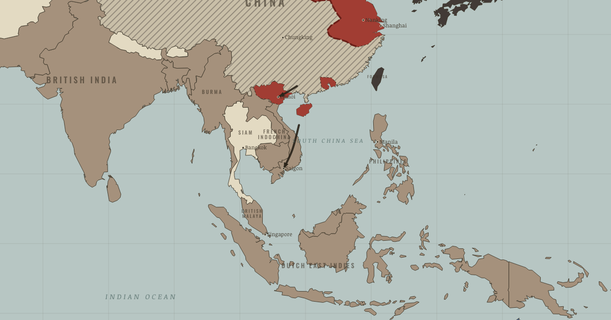 Map of Japan’s road to Pearl Harbor (1940): Khalkhin Gol, The oil embargo reaches Tokyo