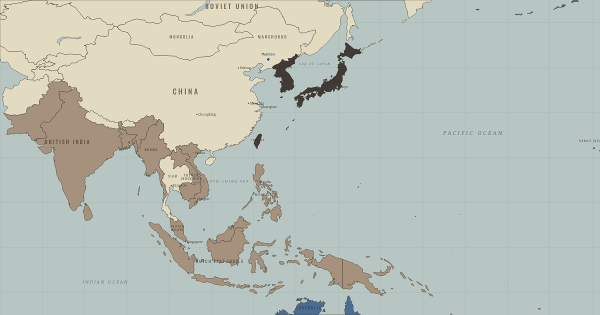 Map of Great Depression and causes of WW2 (1931): The Mukden Incident