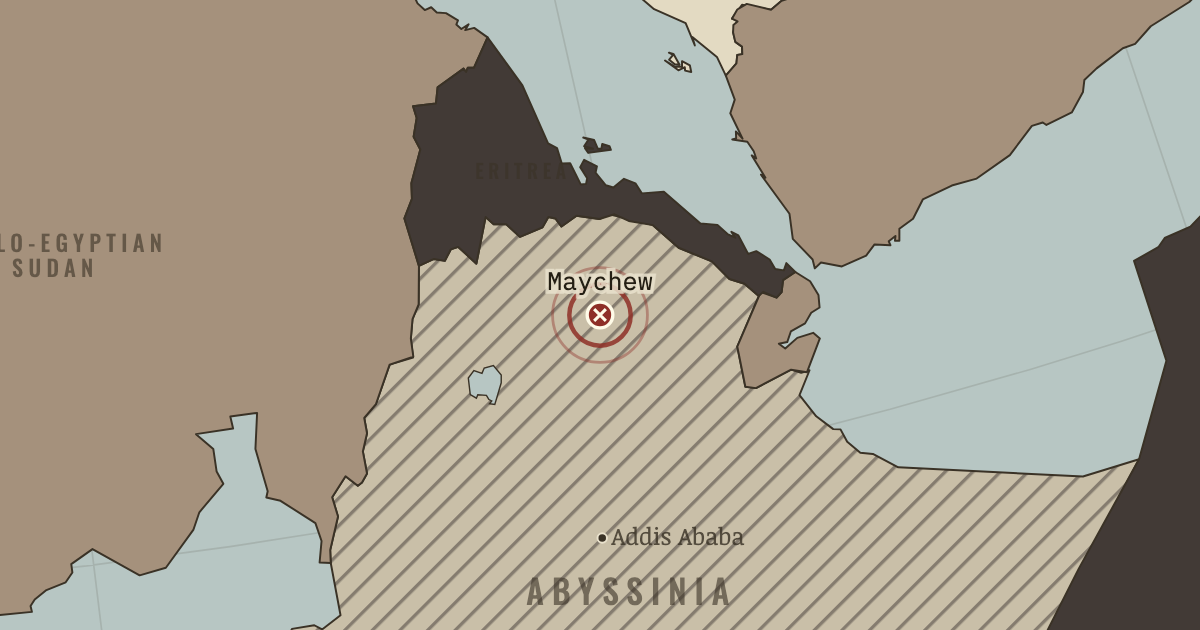 Map showing Maychew — The Road to War, 1931–1941