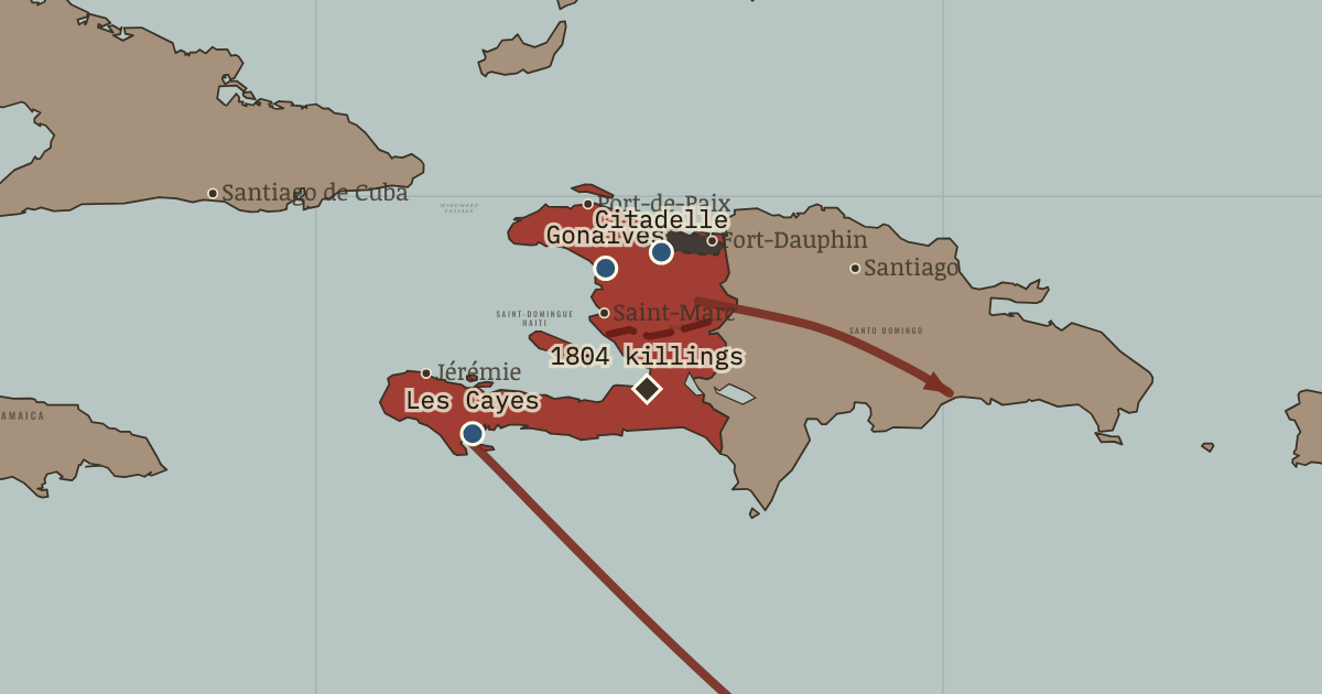 Map of Haiti from the atlas Two Roads to Independence