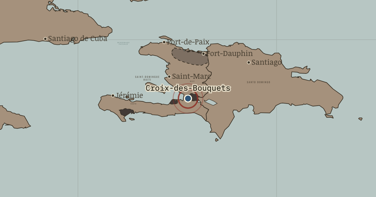 Map showing Concordat of Croix-des-Bouquets (1791), turning point in Two Roads to Independence: Haiti 1789–1838 and Kenya 1895–1978