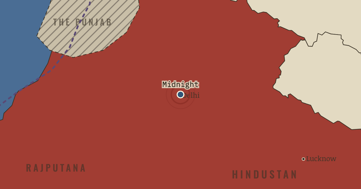 Map: Delhi — freedom at midnight