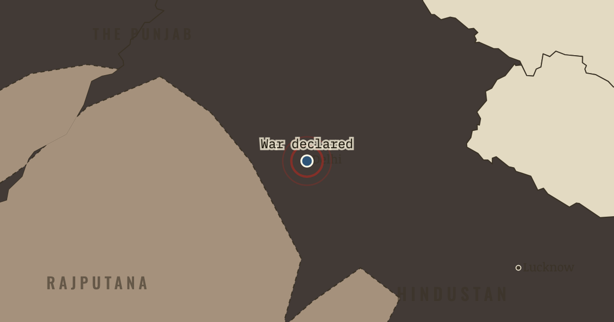 Map: New Delhi — one man declares war