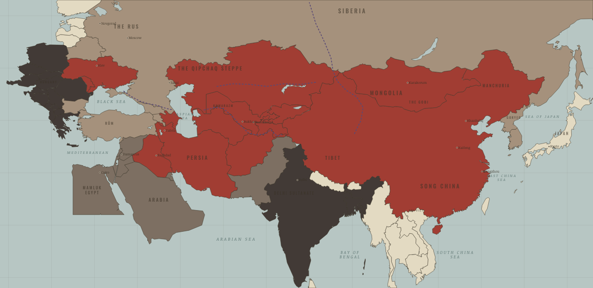 Map of the Mongol world in 1279: All of China
