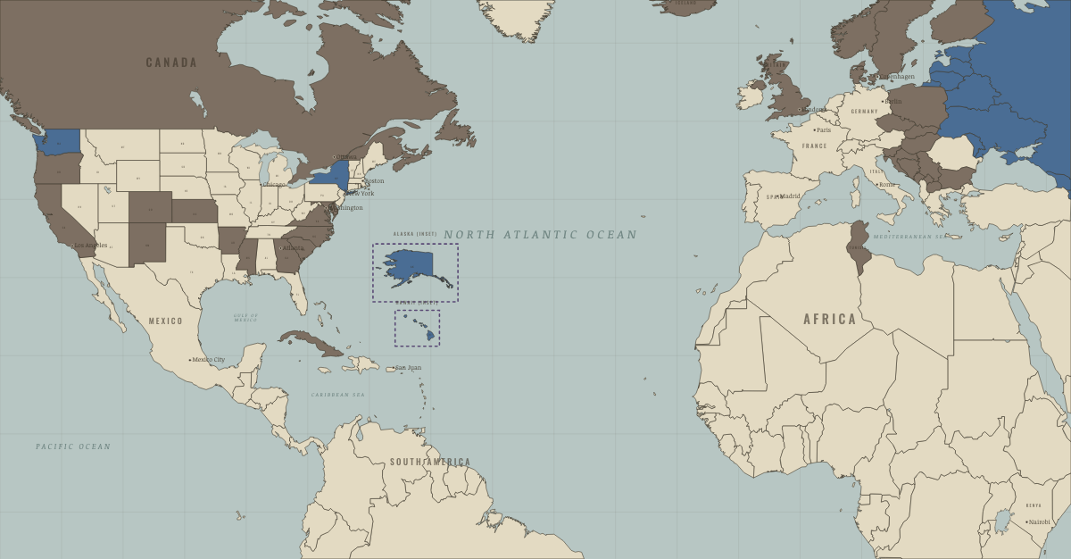 Map of women’s rights in January 1972, showing Saint Barthélemy