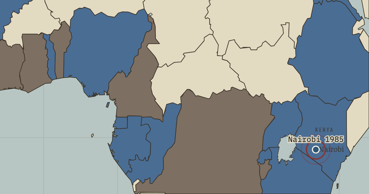 Map showing World Conference on Women, Nairobi (1985), turning point in Protest and Change: Second-Wave Feminism and Tunisia, 1945–2015