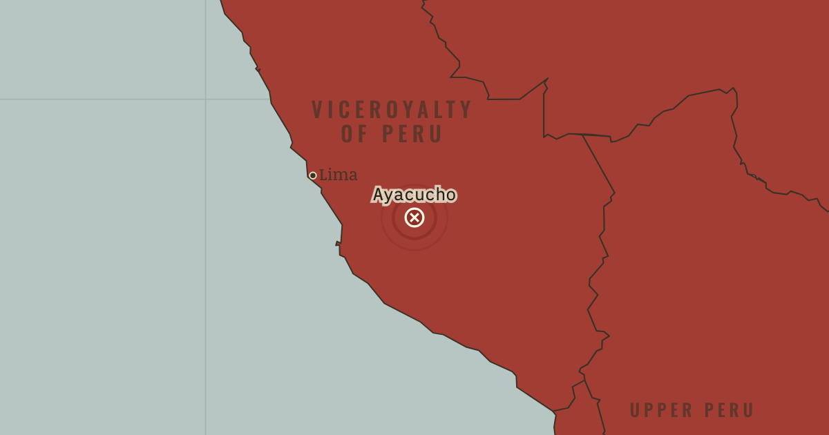 Map showing Ayacucho — The Age of Revolutions, 1775–1848