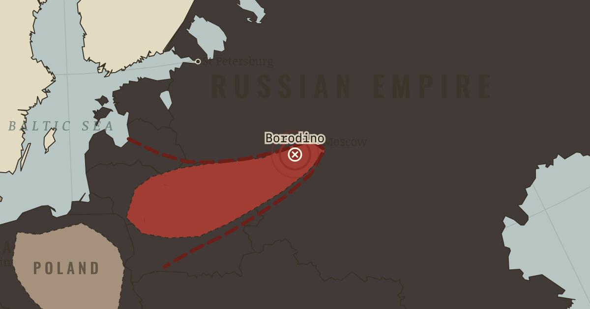 Map showing Borodino — The Age of Revolutions, 1775–1848