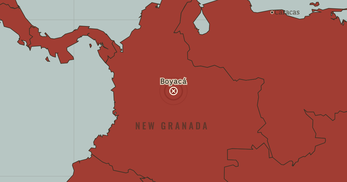 Map showing Boyacá — The Age of Revolutions, 1775–1848