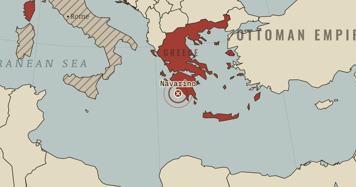 Map showing Navarino — The Age of Revolutions, 1775–1848