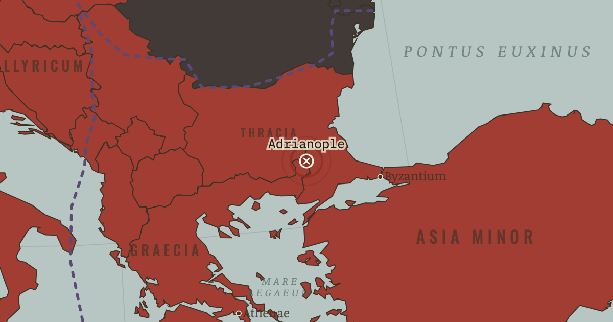 Map showing Adrianople — The Rise and Fall of Rome, 264 BC – AD 476