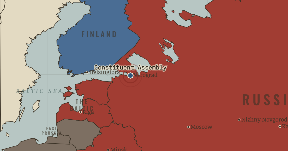 Map showing The Constituent Assembly — The Russian Revolution, 1905–1924