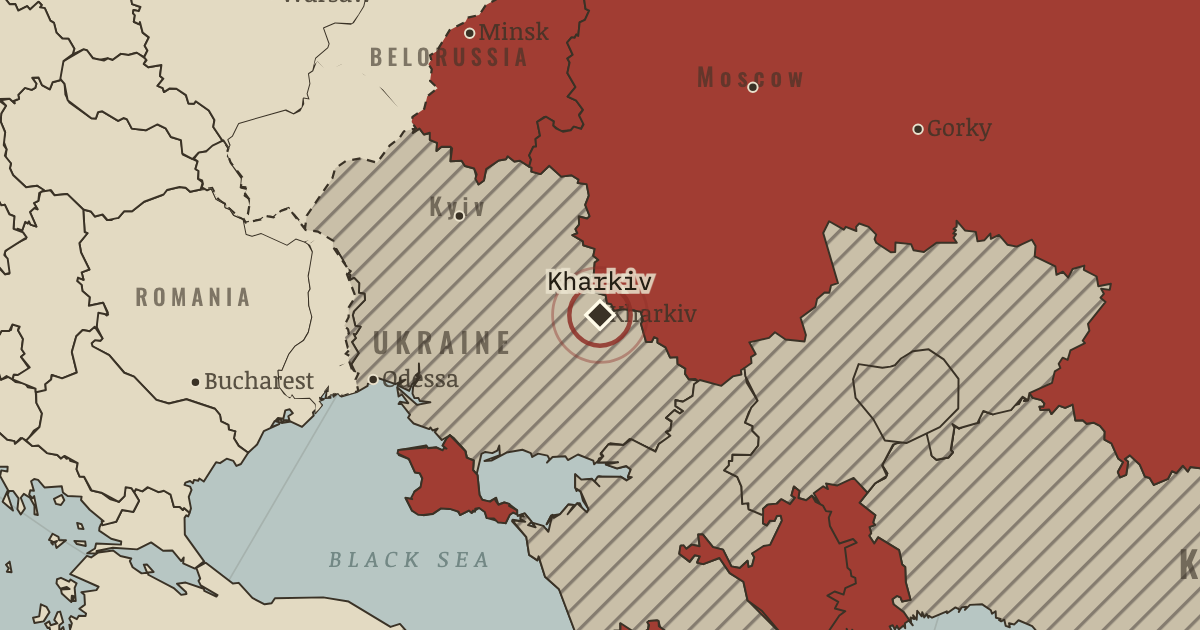 Map showing Kharkiv and the Holodomor (1932–33), site of memory in The Soviet Union under Stalin, 1924–1953